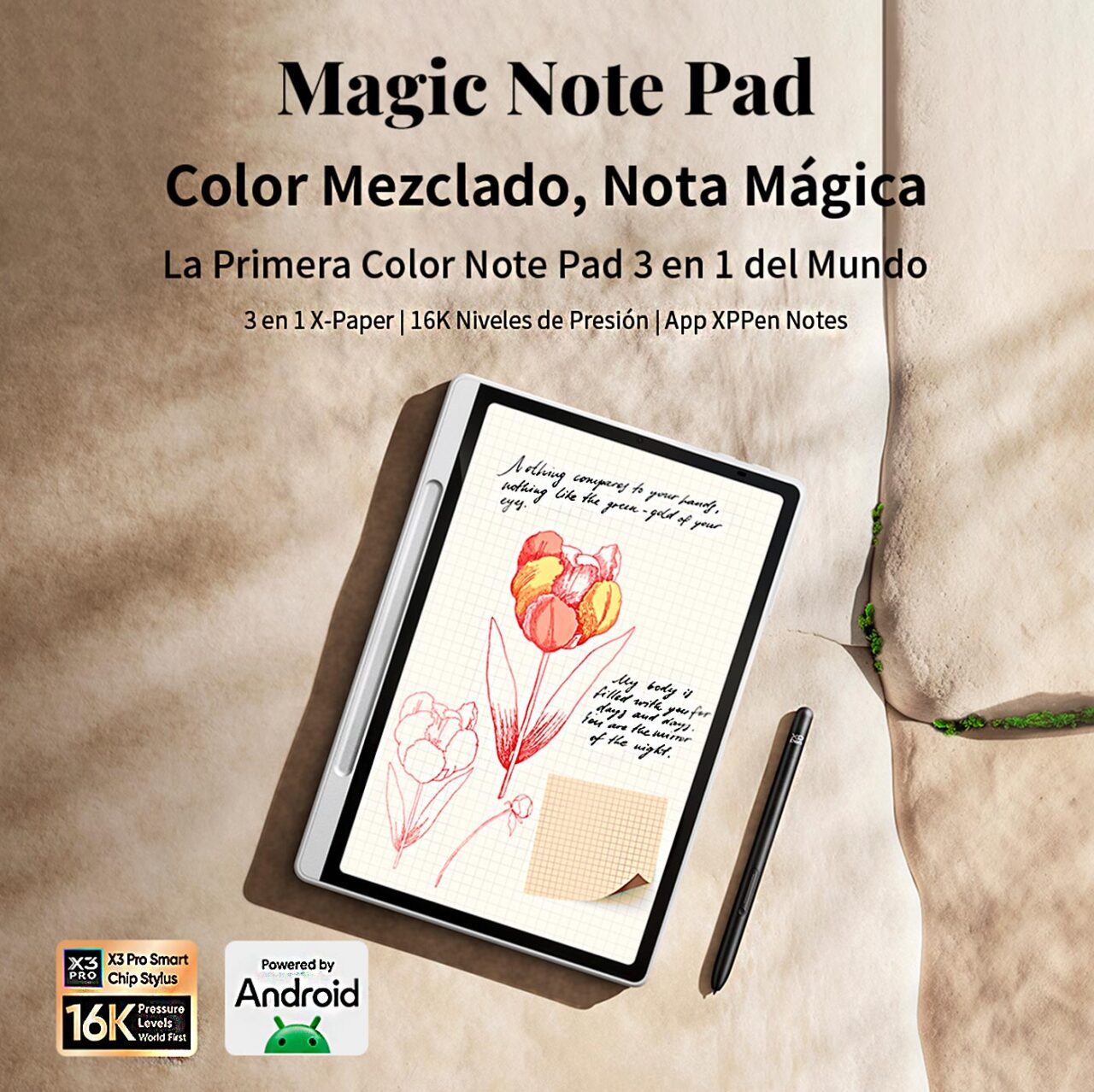 Psypher Pad Magic Magic Note Pad XPPen | Tablet Android para Leer, Notas y Dibujo
